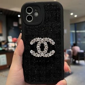 Replica Designer Chanel Fashion Rhinestone Double C Phone Case