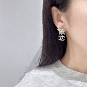 Replica Designer Chanel Fashion Rhinestone Double Star Stud Earrings