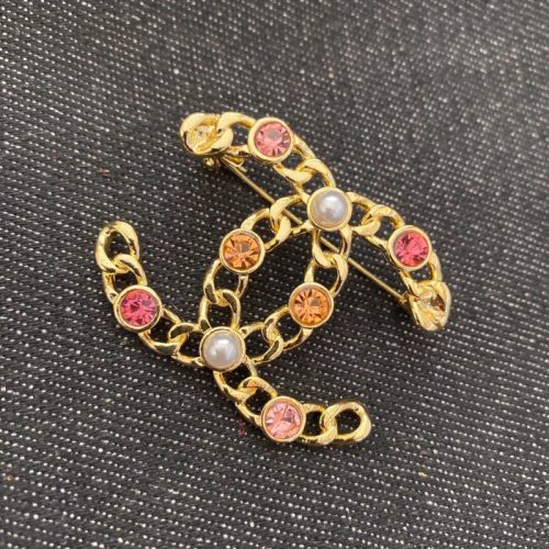 Replica Designer Chanel Fashion Rhinestone Letter Brooch