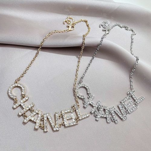Replica Designer Chanel Fashion Rhinestone Letter Necklace