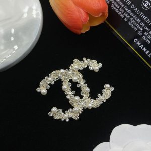 Replica Designer Chanel Fashion Rhinestone Pearl Brooch