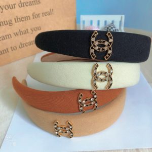 Replica Designer Chanel Fashion Rhinestone Thick Sponge Hairband
