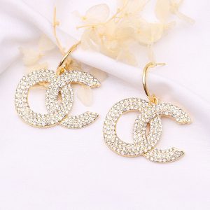 Replica Designer Chanel Fashion Rhinestones Simple Earrings