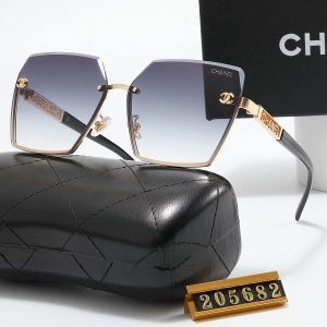 Replica Designer Chanel Letter Hollow Design Large Frame Sunglasses