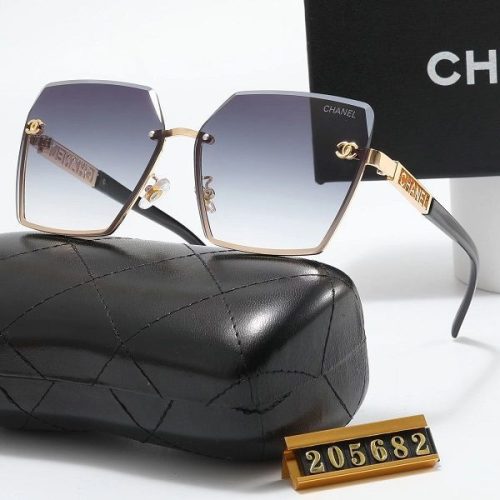 Replica Designer Chanel Letter Hollow Design Large Frame Sunglasses