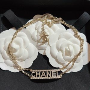 Replica Designer Chanel Letter Patched Women Necklace