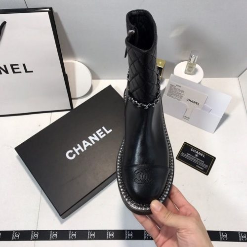 Replica Designer Chanel Mid-Tube Martin Zipper Flat Boots