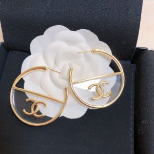 Replica Designer Chanel Personality Exaggerated Acrylic Transparent Letter Large Earrings