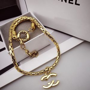 Replica Designer Chanel Personality Solid Color Double C Letter Necklace