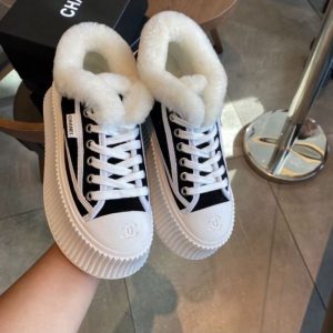 Replica Designer Chanel Platform Plush Sneakers