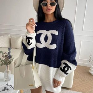 Replica Designer Chanel Simple Letter Knit Top
