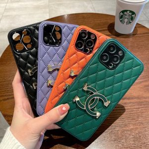Replica Designer Chanel Solid Color PU Phone Case With Bracket