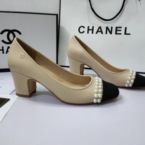 Replica Designer Chanel Square Toe Colorblock Block Heels
