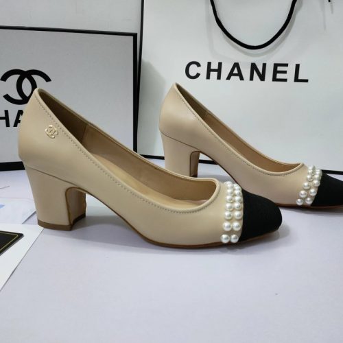 Replica Designer Chanel Square Toe Colorblock Block Heels