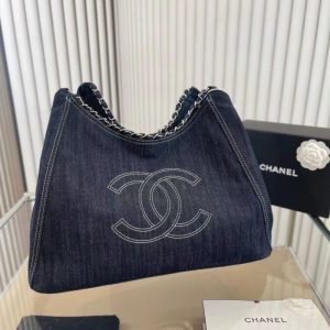 Replica Designer Chanel Stylish Large Capacity Denim Tote Bag