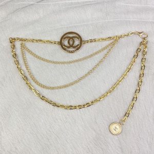 Replica Designer Chanel Stylish Metal Chain Layered Belt