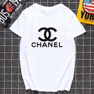 Replica Designer Chanel Summer Men And Women Cotton Short Sleeve Loose White T-Shirt