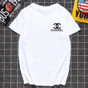 Replica Designer Chanel Summer Men And Women Cotton Short Sleeve Loose White T-Shirt