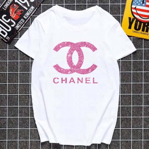 Replica Designer Chanel Summer Men And Women Cotton Short Sleeve Loose White T-Shirt