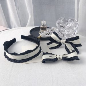 Replica Designer Chanel Sweet Letter Bow Hair Band Hair Accessories