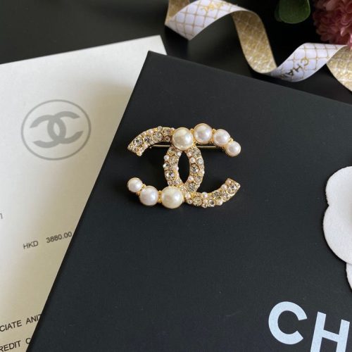 Replica Designer Chanel Temperament Rhinestone Imitation Pearl Brooch