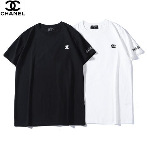 Replica Designer Chanel Unisex Embroidered Arm Drop Glue Cotton Short-Sleeved T-Shirt