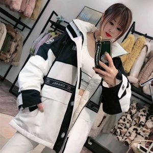 Replica Designer Chanel Unisex Fashion Contrast Color Thicken Jacket
