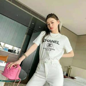 Replica Designer Chanel Unisex Printing Round Neck Loose Short-Sleeved T-shirts