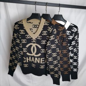 Replica Designer Chanel V Neck Long-Sleeve Sweater
