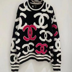 Replica Designer Chanel Women Casual Alphabet Jacquard Knit Top