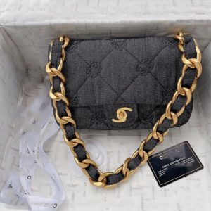 Replica Designer Chanel Women Casual Denim Thick Chain Square Bag