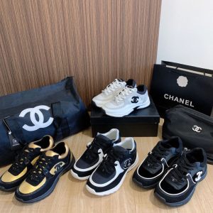 Replica Designer Chanel Women Casual Double C Internal Heightening Sneakers
