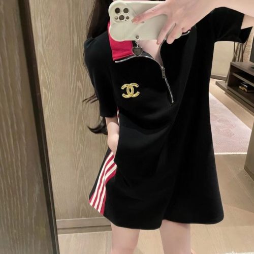 Replica Designer Chanel Women Casual Double C Letters Dress