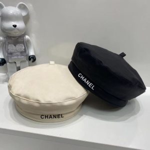Replica Designer Chanel Women Casual Double C Letters Embroidery Hat