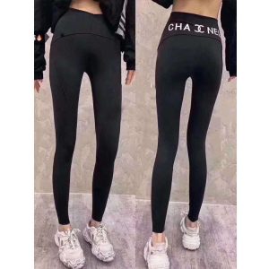Replica Designer Chanel Women Casual Double C Letters High Waist Leggings