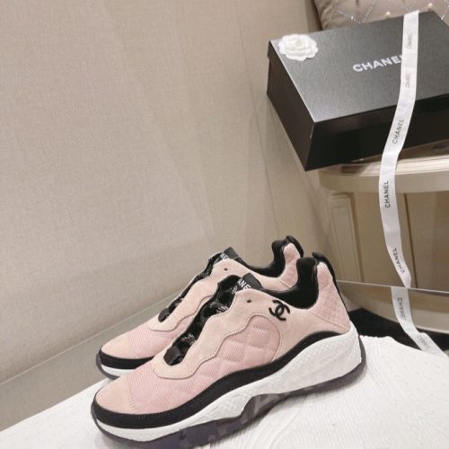 Replica Designer Chanel Women Casual Double C Thick-Soled Sneakers