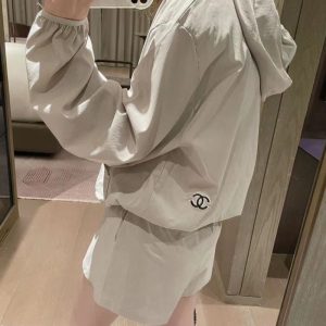 Replica Designer Chanel Women Casual Hoodies Top And Short 2PCS Suit