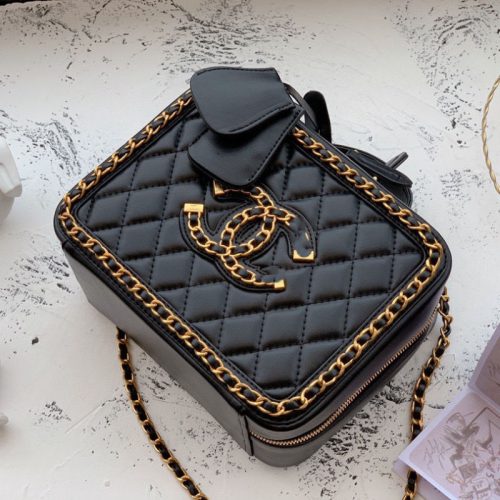 Replica Designer Chanel Women Casual Solid Color Double C Letters Square Bag