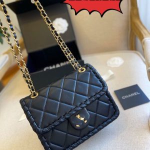 Replica Designer Chanel Women Casual Solid Color Weave Double C Letters Bag