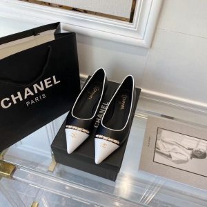 Replica Designer Chanel Women Chain Pointed Toe Flat Shoes