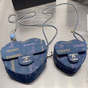 Replica Designer Chanel Women Denim Graffiti Love Bag