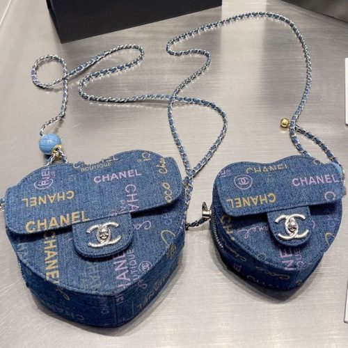 Replica Designer Chanel Women Denim Graffiti Love Bag