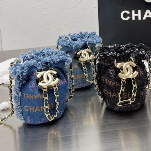 Replica Designer Chanel Women Denim Series Mini Bucket Bag