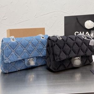 Replica Designer Chanel Women Denim Solid Color Bag