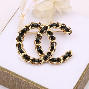 Replica Designer Chanel Women Double C Fashion Chain Brooch