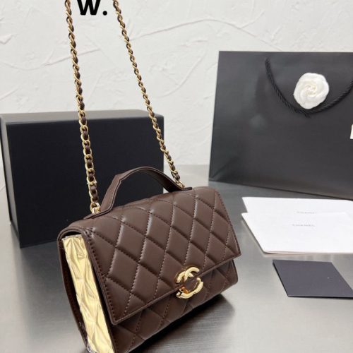 Replica Designer Chanel Women Double C Letters Leather Mirror Box Small Square Bag