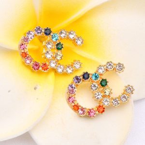 Replica Designer Chanel Women Double C Multicolor Letter Earrings Star Earrings