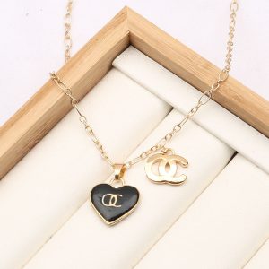 Replica Designer Chanel Women Double C Simple Double-Sided Necklace