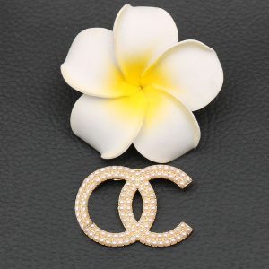 Replica Designer Chanel Women Fashion Alloy Inlaid Pearl Brooch