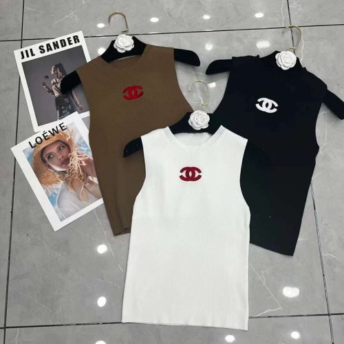 Replica Designer Chanel Women Fashion Camisole Sleeveless Knitted Top